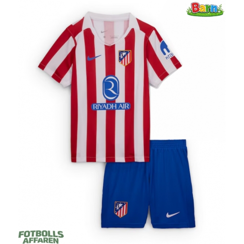 Atletico Madrid Hemmaställ Barn 2025-26 Kortärmad (+ Korta byxor)